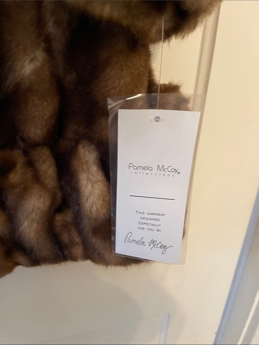 Pamela McCoy Plush Brown Faux-Fur Coat - Picture 8 of 10